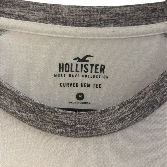Men’s Hollister Long Sleeve White and Gray Raglan Tee - Picture 5 of 6